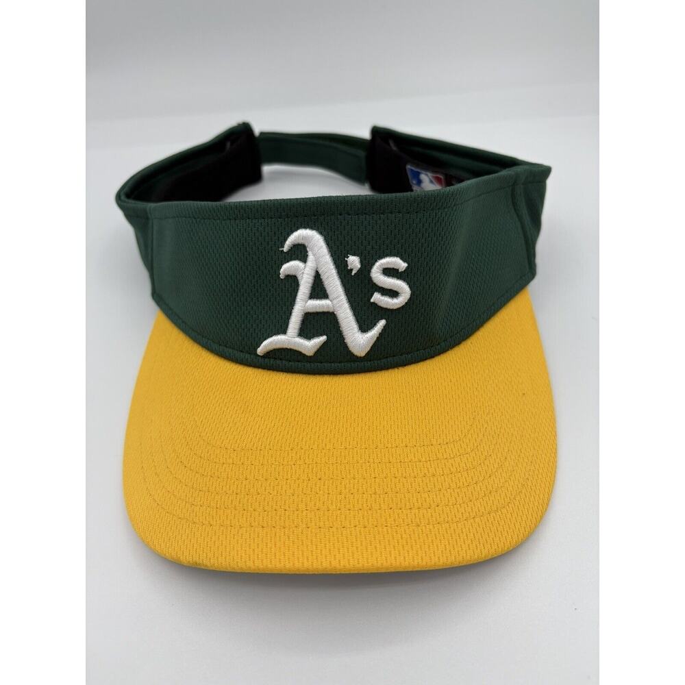 OC Sports Visor Hat Adult One Size Oakland Athletics A's Green Yellow D1‎